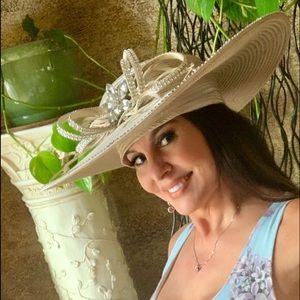 Gorgeous silver woman’s Kentucky derby hat